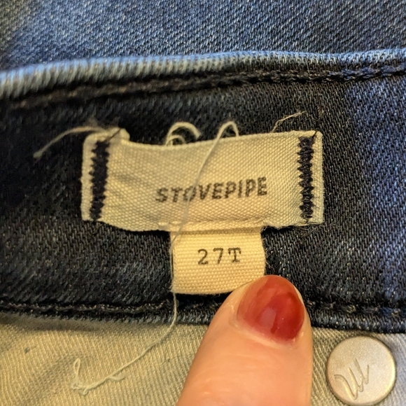 Madewell Stovepipe Jeans 27T 27 Tall Dark Wash Stretch 4 Straight Skinny High - Picture 9 of 12